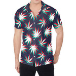 Trippy Hemp Leaves Reggae Pattern Print Men's Shirt