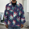 Trippy Hemp Leaves Reggae Pattern Print Men's Shirt Jacket