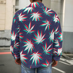 Trippy Hemp Leaves Reggae Pattern Print Men's Shirt Jacket