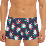 Trippy Hemp Leaves Reggae Pattern Print Men's Short Boxer Briefs