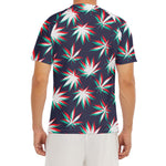 Trippy Hemp Leaves Reggae Pattern Print Men's Short Sleeve Rash Guard