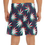 Trippy Hemp Leaves Reggae Pattern Print Men's Split Running Shorts