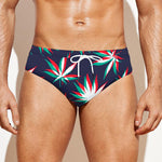 Trippy Hemp Leaves Reggae Pattern Print Men's Swim Briefs