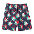 Trippy Hemp Leaves Reggae Pattern Print Men's Swim Trunks
