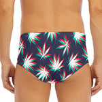 Trippy Hemp Leaves Reggae Pattern Print Men's Triangle Swim Briefs