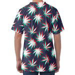 Trippy Hemp Leaves Reggae Pattern Print Men's Velvet T-Shirt