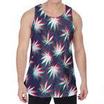 Trippy Hemp Leaves Reggae Pattern Print Men's Velvet Tank Top