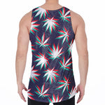 Trippy Hemp Leaves Reggae Pattern Print Men's Velvet Tank Top