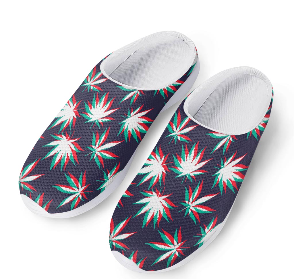 Trippy Hemp Leaves Reggae Pattern Print Mesh Casual Shoes