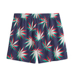 Trippy Hemp Leaves Reggae Pattern Print Mesh Shorts