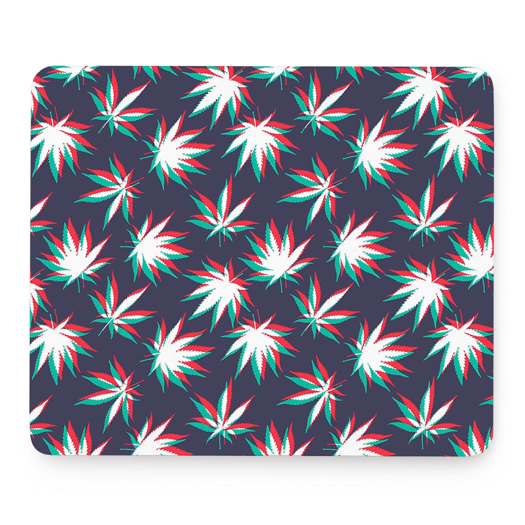 Trippy Hemp Leaves Reggae Pattern Print Mouse Pad
