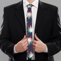 Trippy Hemp Leaves Reggae Pattern Print Necktie