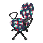 Trippy Hemp Leaves Reggae Pattern Print Office Chair Cover