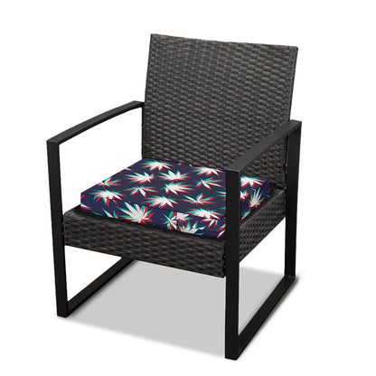 Trippy Hemp Leaves Reggae Pattern Print Outdoor Seat Cushion Cover