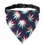Trippy Hemp Leaves Reggae Pattern Print Over The Collar Dog Bandana