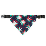 Trippy Hemp Leaves Reggae Pattern Print Over The Collar Dog Bandana