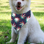 Trippy Hemp Leaves Reggae Pattern Print Over The Collar Dog Bandana
