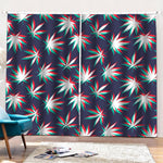 Trippy Hemp Leaves Reggae Pattern Print Pencil Pleat Curtains
