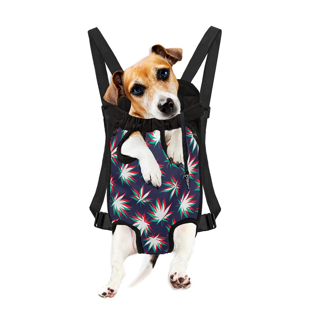 Trippy Hemp Leaves Reggae Pattern Print Pet Carrier Backpack