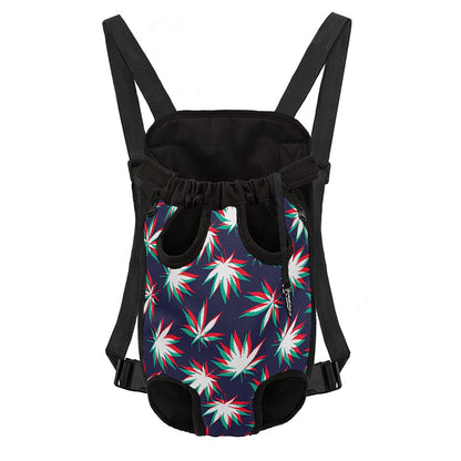 Trippy Hemp Leaves Reggae Pattern Print Pet Carrier Backpack