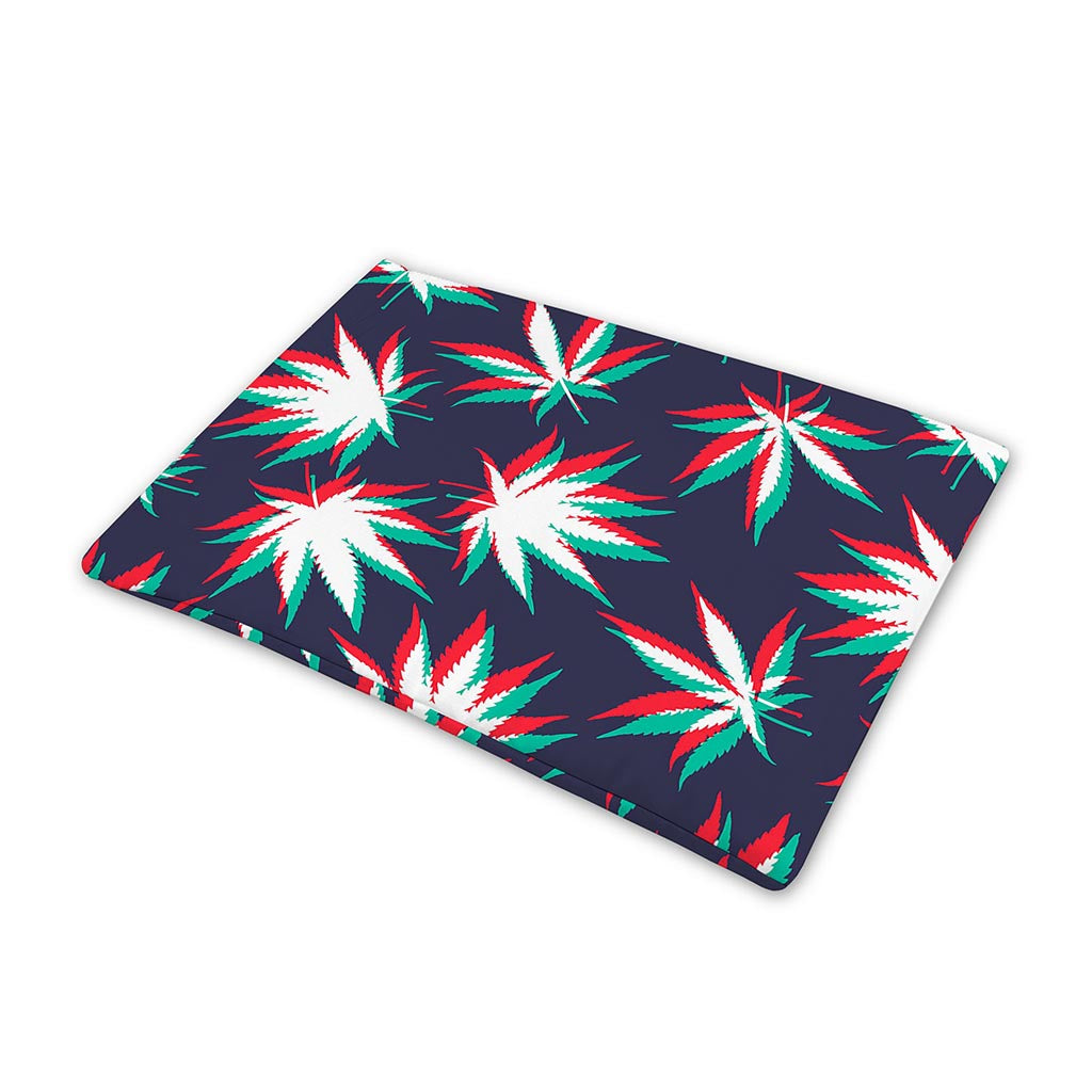 Trippy Hemp Leaves Reggae Pattern Print Pet Cooling Mat Cover