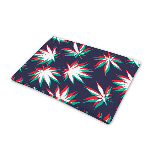 Trippy Hemp Leaves Reggae Pattern Print Pet Cooling Mat Cover