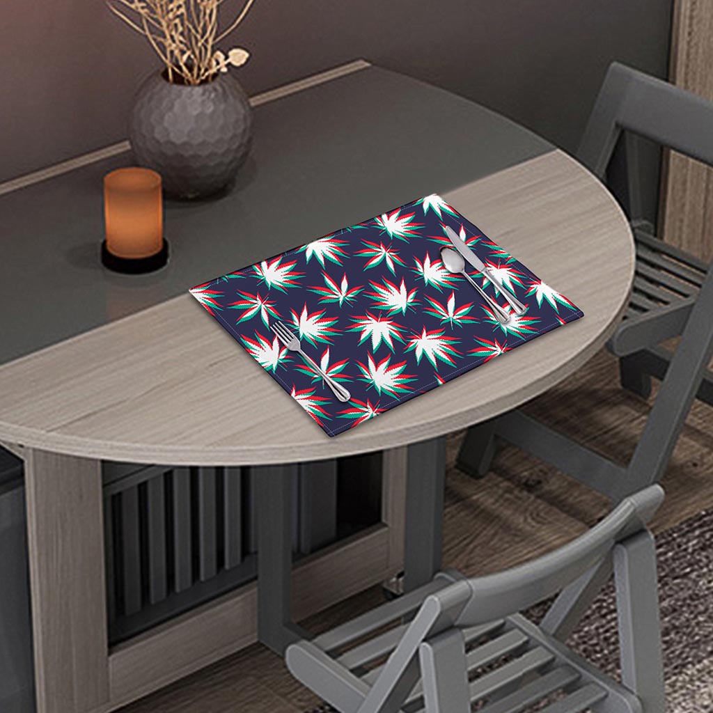 Trippy Hemp Leaves Reggae Pattern Print Placemat