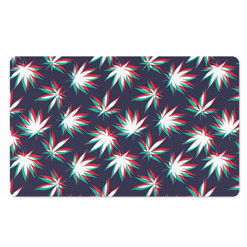 Trippy Hemp Leaves Reggae Pattern Print Polyester Doormat