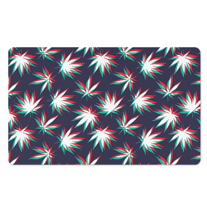Trippy Hemp Leaves Reggae Pattern Print Polyester Doormat