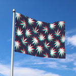 Trippy Hemp Leaves Reggae Pattern Print Polyester Flag