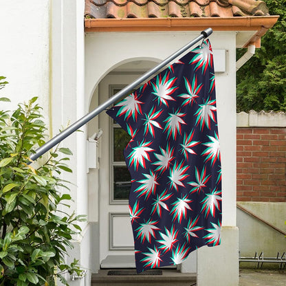 Trippy Hemp Leaves Reggae Pattern Print Polyester Flag