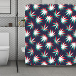 Trippy Hemp Leaves Reggae Pattern Print Polyester Shower Curtain