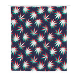 Trippy Hemp Leaves Reggae Pattern Print Polyester Shower Curtain