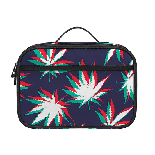 Trippy Hemp Leaves Reggae Pattern Print Portable Lunch Bag