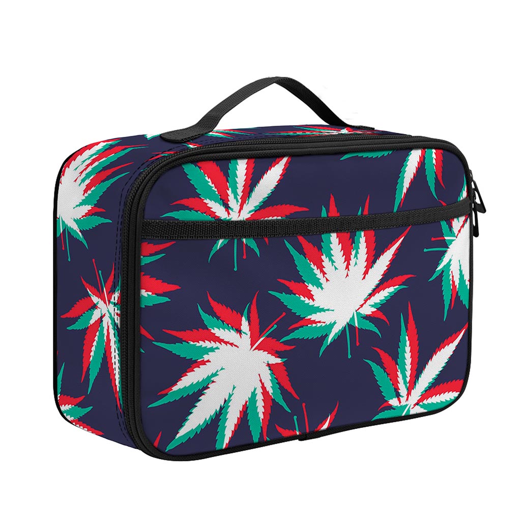 Trippy Hemp Leaves Reggae Pattern Print Portable Lunch Bag