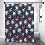Trippy Hemp Leaves Reggae Pattern Print Premium Shower Curtain