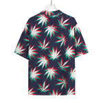 Trippy Hemp Leaves Reggae Pattern Print Rayon Hawaiian Shirt