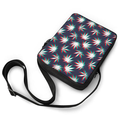 Trippy Hemp Leaves Reggae Pattern Print Rectangular Crossbody Bag