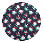 Trippy Hemp Leaves Reggae Pattern Print Round Blanket