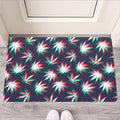 Trippy Hemp Leaves Reggae Pattern Print Rubber Doormat