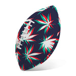 Trippy Hemp Leaves Reggae Pattern Print Rugby Ball