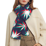 Trippy Hemp Leaves Reggae Pattern Print Scarf