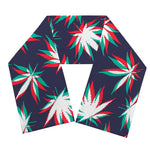 Trippy Hemp Leaves Reggae Pattern Print Scarf