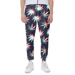 Trippy Hemp Leaves Reggae Pattern Print Scuba Joggers