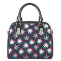 Trippy Hemp Leaves Reggae Pattern Print Shoulder Handbag