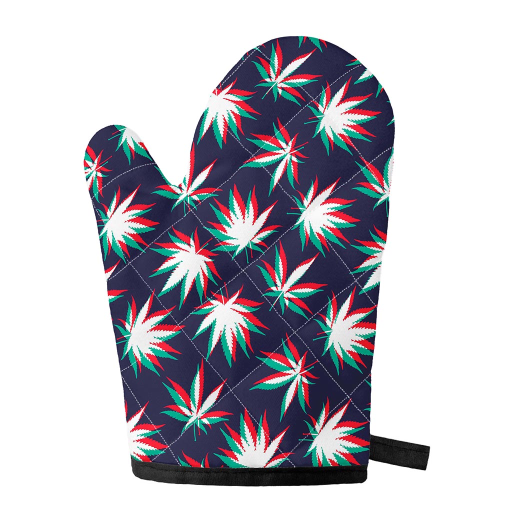 Trippy Hemp Leaves Reggae Pattern Print Single Oven Mitt