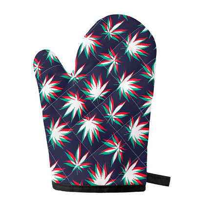 Trippy Hemp Leaves Reggae Pattern Print Single Oven Mitt