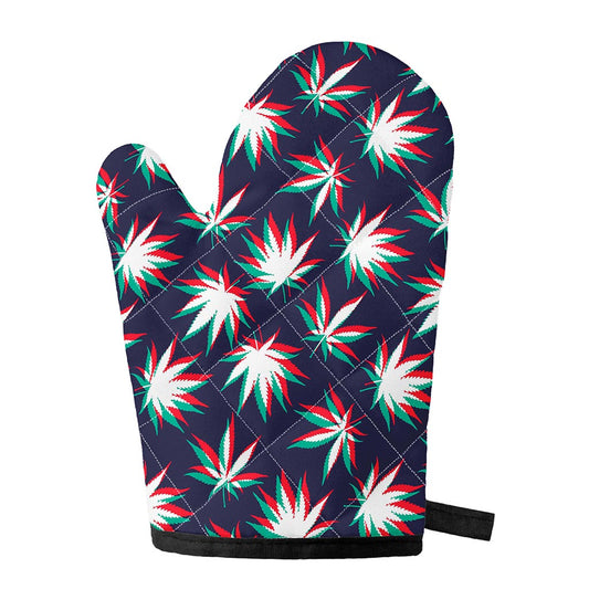 Trippy Hemp Leaves Reggae Pattern Print Single Oven Mitt