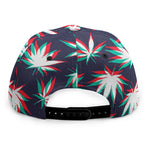 Trippy Hemp Leaves Reggae Pattern Print Snapback Cap