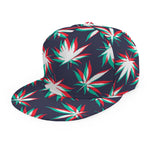 Trippy Hemp Leaves Reggae Pattern Print Snapback Cap